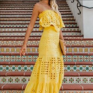 Flawless cotton eyelet maxi skirt